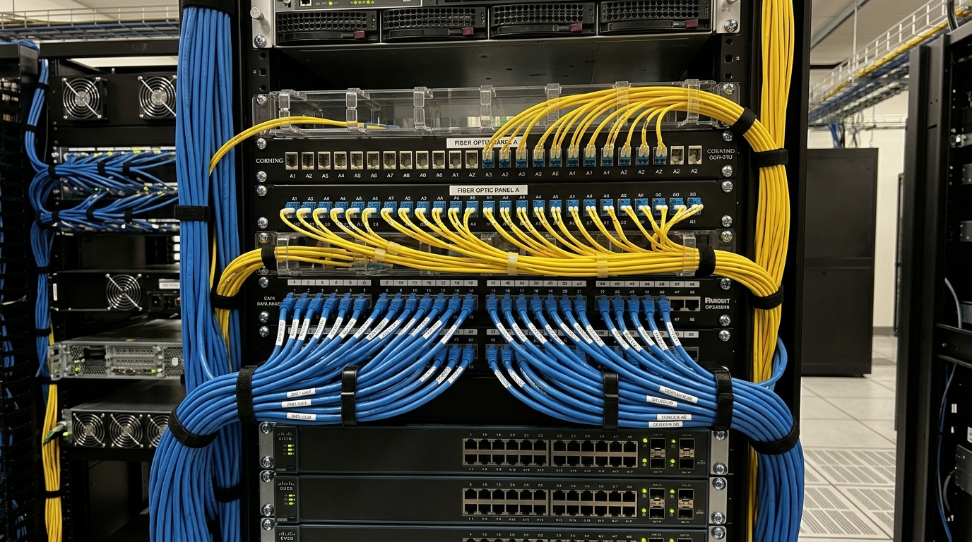 Network Server Rack Cabling